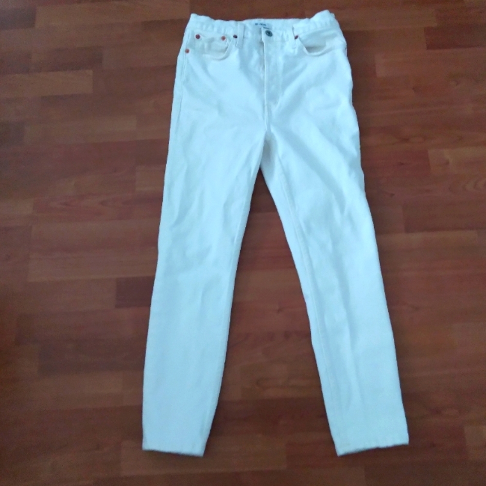 RE/DONE Orginals 90s High Rise Ankle‎ Crop in Vintage White
